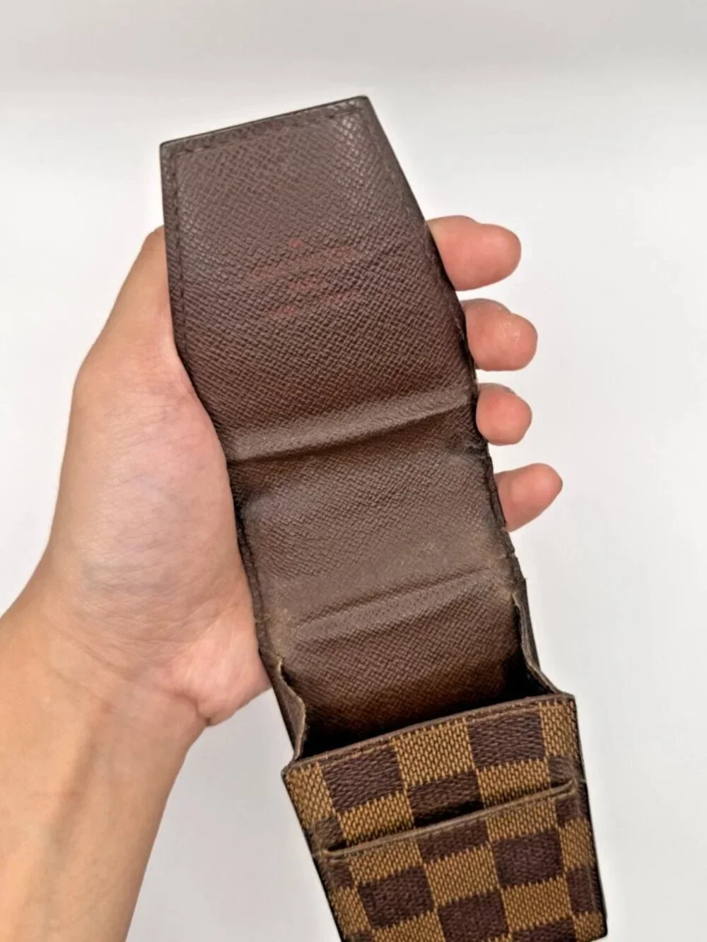 LOUIS VUITTON DAMIER EBENE ETUI CIGARETTE/MOBILE CASE HOLDER - NO COA
